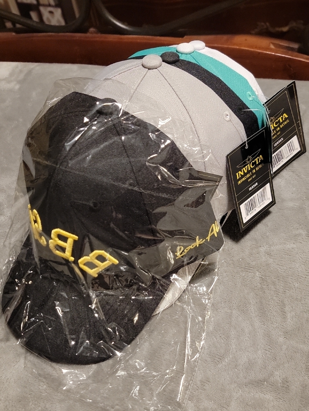 NEW Invicta Black Baseball Cap Yellow Embroidered Backward BBSD Snap Back Hat - Picture 12 of 12